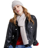 Charter Club Womens 100% Cashmere Cuffed Beanie Pearl Taupe Heather Brown