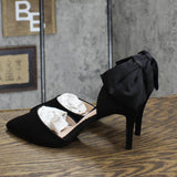 Journee Collection Womens Tanzi Satin D'Orsay Heels Shoes TANZI-PUMP Black 9M