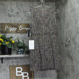 City Studios Juniors Metallic Boucle Sheath Dress 1872VR9BT1 Black Combo 1/2
