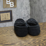 Auden Women's Suede Faux Fur Lined Slippers Black 7M