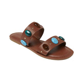 Universal Thread Sarai 2-Band Stone Stud Slide Sandals 94822821 Brown 7M