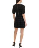 Tommy Hilfiger Womens Burnout Velvet Plaid Dress A1IK2KLA Black 6