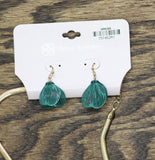 Daisy Fuentes Chain Filligree Dangly Earring Necklace Set Gold / Blue 17" + 3.5"