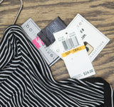 Polly & Esther Juniors Striped Scoop-Neck Skimmer T-Shirt Black Stripe S