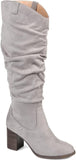 Journee Collection Womens Aneil Slouch Boot with Slouchy Vegan Suede Gray 7.5M