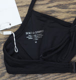 Solid & Striped Eva Bikini Top Cloud Terry Underwire Swim Top Noir Black M