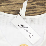 Ny Collection Petite Size Sleeveless Ribbed Top with Triple Rings White PXL