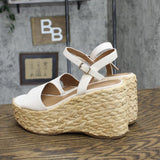 Universal Thread  Alisha Platform Wedge Heels with Memory Foam Insole White 8.5M