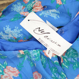 Ny Collection Petites Chiffon Printed Midi Dress Bright French Blue Melon PM