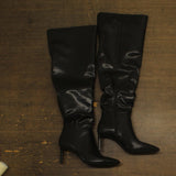 Inc International Concepts Damoni Mid-Heel Over The Knee Boots Black Smooth 7M