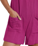 Cupshe Womens Patch Pocket Pinafore Romper Pink S