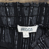 Briggs Ladies' Comfort Stretch Waistband Linen Blend Pants Black Striped L