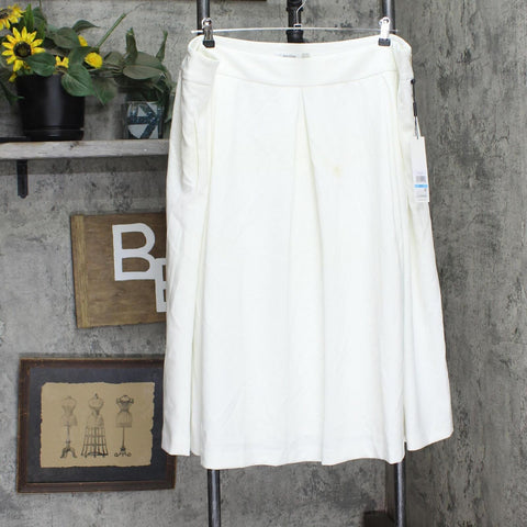 Calvin Klein Womens Plus Size Scuba Crepe Midi Skirt X02SC533 White 20W