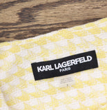 Karl Lagerfeld Cropped Tweed Elegant Boucle Jacket Freesia Yellow / Soft White 2