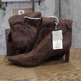 A New Day Justice Faux Suede Mid-Calf Boots with Cone Heel 94568893 Brown 9M