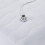 Serta Casual Polyester Plush Top Heated Mattress Pad 2-Plug ST55-0186 White King