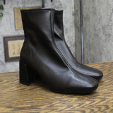 A New Day Womens Faux Leather Block Heel Booties Boots Black 9M