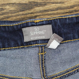 So Slimming by Chico's Womens Stretch Straight Leg Jeans Dark Blue 1 Short