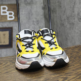 DKNY Womens Juna Lace-Up Running Sneakers K2476994 White / Black / Yellow 7.5M