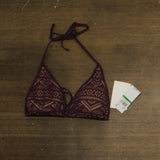 Becca Womens Standard Play Triangle Bikini Top 713057 Aubergine Purple L