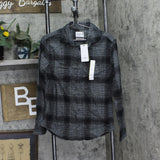 Goodfellow & Co Flannel Long Sleeve Button-Down Shirt Midnight Black S