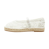 Universal Thread Womens Celia Floral Lace Mary Jane Espadrille Flats White 6.5M