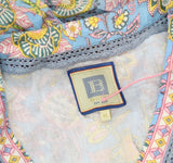 Bell Womens Silk Blend Annabelle Maxi Dress BELLSP25-1 Blue / Yellow Print M