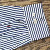 Tommy Hilfiger Mens New York Fit Cotton Dress Shirt Blue / White Stripe XXL
