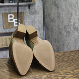 Sun + Stone Womens Faux Suede Block Heel Elizaa Booties Olive Green 8.5W
