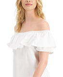 Tommy Hilfiger Women's Off-The-Shoulder Dress J2DB0193 Bright White 2XL