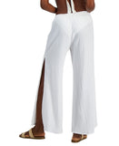 J. Valdi Womens Cancun Wide-Leg Swim Cover Up Pants J23765 White S