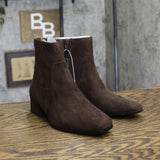 Universal Thread Block Heel Ankle Booties with Memory Foam 94568569 Brown 5W