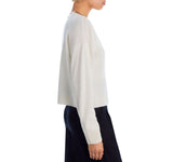 Aqua Womens Front Button Cashmere V-Neck Cardigan Sweater V10337 Ash Off White L