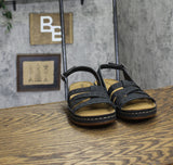 Easy Street Womens Kehlani Wedge Sandal KEHLN Black 9M