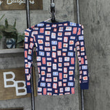 Holiday Lane Youth Girls 2-Piece Pajama Shirt Pants Set Stamp Navy Blue 10