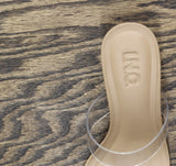 INC International Concepts Brisa Embellished Vinyl Sandals Dark Almond Brown 7M