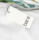 Bar III Womens Palm Print Satin Open-Front Blazer Jacket Blue Agave Combo XL