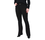 Warp + Weft Womens AMA Jet-Set Stretch Slim Boot-Cut Jeans with Slit Black 8