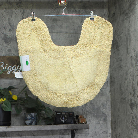 Home Weavers Ruffle Collection 100% Cotton Contour Rounded Bath Rug Yellow 20x20