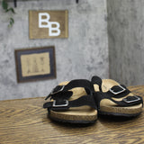 Goodfellow & Co Saul Suede Two Band Sandals 94809737 Black 9