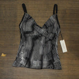 Calvin Klein Twist-Front Scoop-Back Tummy-Control Tankini Top Multi Black L