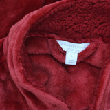 Charter Club Womens Long Plush Zip-Front Robe 100190770MS Fire Brick L