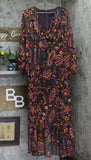 Guess Womens Long Sleeve Bianca Dress D4BK27W4XA0 Stevie Paisley Print Black 8