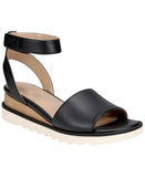 Giani Bernini Womens Constancia Ankle Strap Wedge Sandals Black Smooth 6M