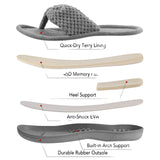 Rockdove Women's Cozy Memory Foam Flip Flop Slipper 167bcd39917015 Gray L (9-10)