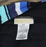 Michael Michael Kors Womens Ring-Front One-Piece Swimsuit Black Blue Multi 10