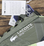Lacoste Mens Elite Active Lace Up Trail Low Top Sneakers Green / Gray 8.5M