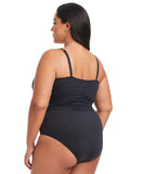 Bleu By Rod Beattie Key Item Plunging V-Neck One-Piece Swimsuit Black 22W