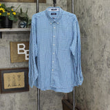 Chaps Mens Classic Fit Twill Dress Shirt Blue Plaid 18-18 1/2 34-35