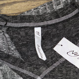 Ny Collection Womens Two Tone Ribbed A-line Dress MHAD0445 Dark / Light Gray M